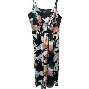 City Chic Floral Maxi Dress, Adjustable Straps, Fitted Bodice, Flattering, M 18W